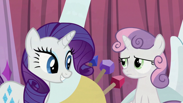File:Rarity pleased; Sweetie Belle displeased S6E14.png