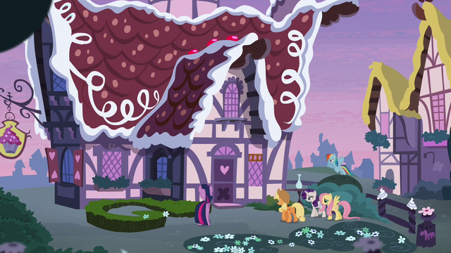 File:Pinkie Pie's friends arriving at Sugarcube Corner S4E18.png