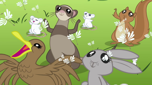 File:Animals cheering Fluttershy S2E22.png