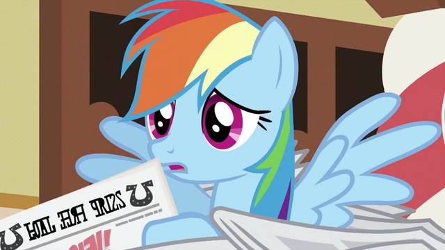 File:Rainbow Dash with newspaper S2E23.png