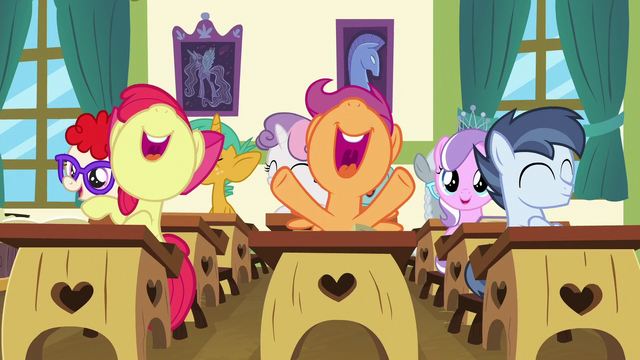 File:School foals cheering loudly S6E14.png