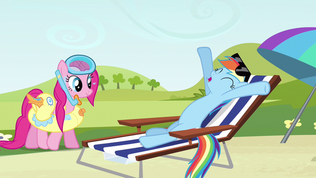File:Rainbow Dash stretching S3E3.png