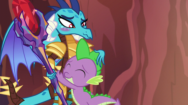 File:Ember blushing and patting Spike's head S6E5.png