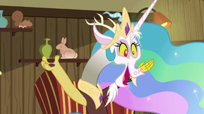Discord showing off his Celestia impression S6E17