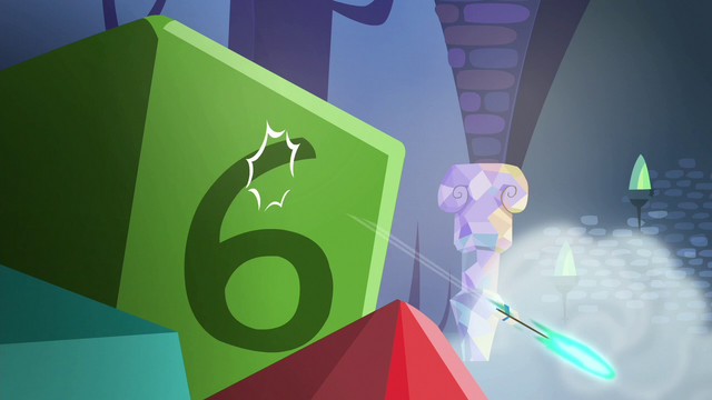 File:Flaming arrow bounces off giant die S6E17.png