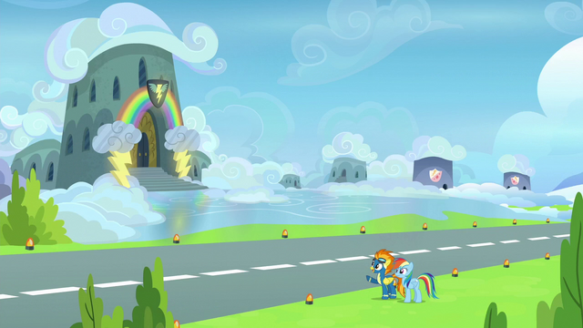 File:Spitfire shows Rainbow the Wonderbolts' barracks S6E7.png
