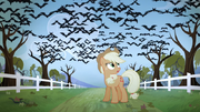 S04E07 Applejack na tle nietoperzy w swoim sadzie.png