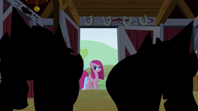 File:Pinkie Pie looks at her friends S1E25.png