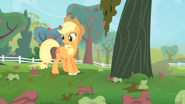 File:Applejack looks at the rotten apples S4E07.png