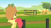 Apple Bloom vendo Applejack treinar T2E14