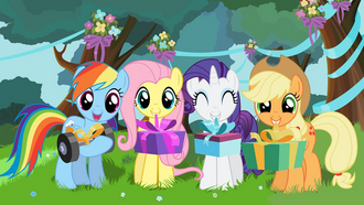 FANMADE Happy birthday from Rainbow Dash Fluttershy Rarity and Applejack