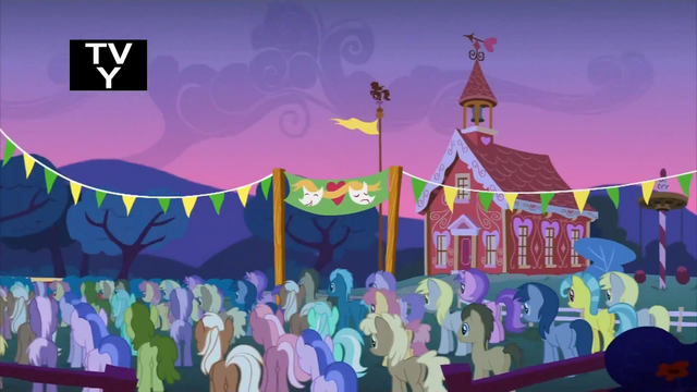 File:Every pony gathered in front of the school S1E18.png