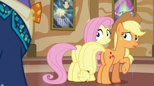 File:Gladmane appears behind Applejack and Fluttershy S6E20.png