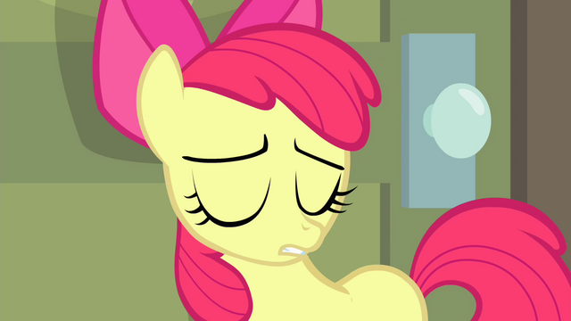 File:Apple Bloom leaned against the door S4E17.png