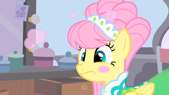 File:Ponies powdering Fluttershy's face S1E20.png