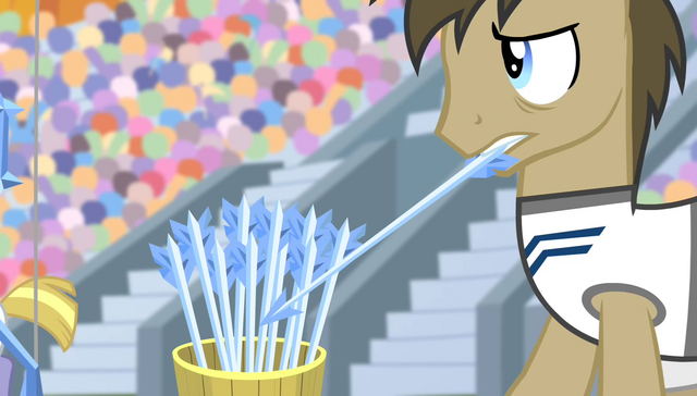 File:Dr. Hooves picking up an arrow S4E24.png