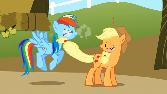 File:Applejack smacking Rainbow S1E13.png