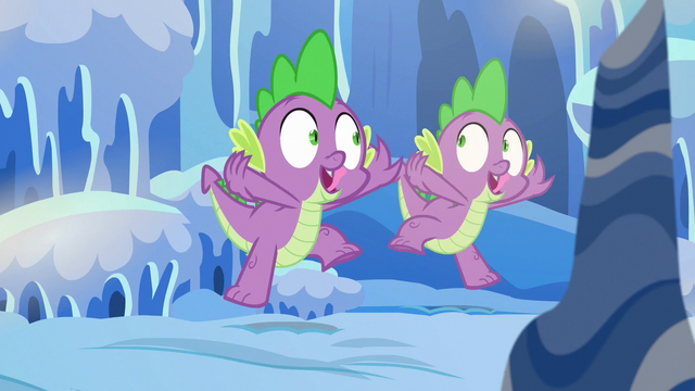 File:Spike acts goofy to his reflection S6E16.png