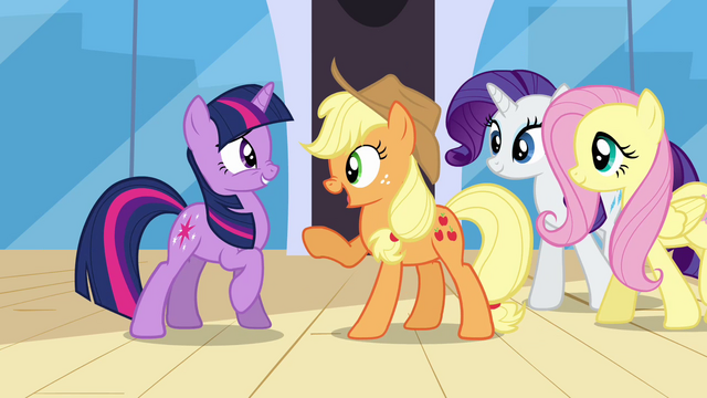 File:Applejack asking Twilight if she passed S3E01.png