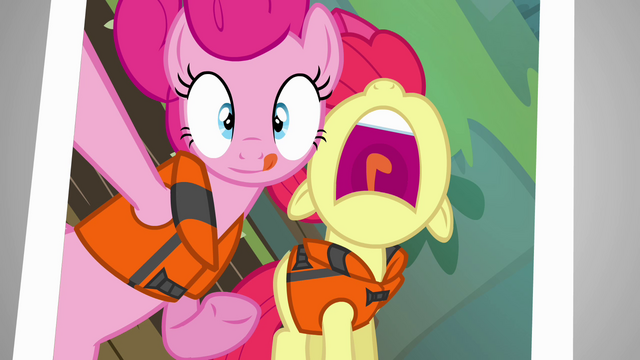 File:Pinkie Pie takes photo with Apple Bloom S4E09.png