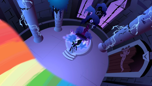 File:Nightmare Moon about to get hit by the beam S1E2.png