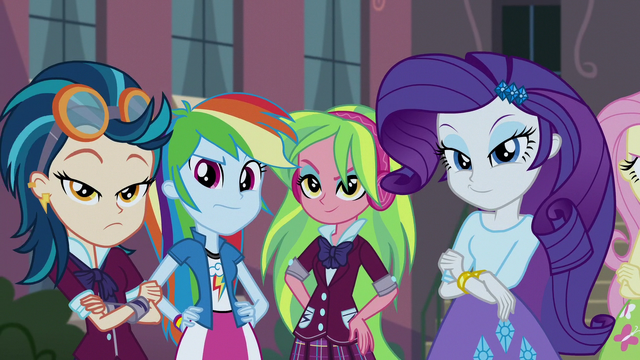 File:Indigo, RD, Lemon, and Rarity looking confident EG3.png