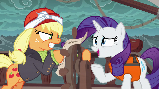 File:Rarity tries to talk to Applejack S6E22.png