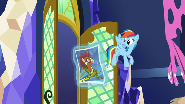 File:Rainbow's posters float out of the throne room S5E3.png