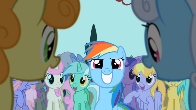 File:Rainbow Dash enjoying cheers S2E8.png
