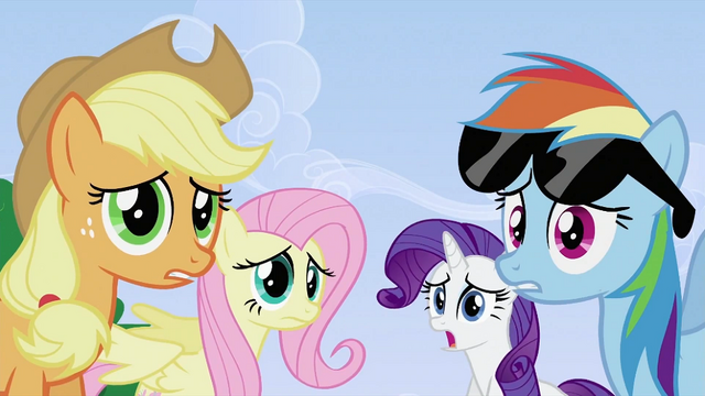 File:Applejack, Fluttershy, Rarity and Rainbow Dash S2E03.png