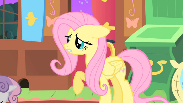 File:Fluttershy raising her hoof S01E17.png