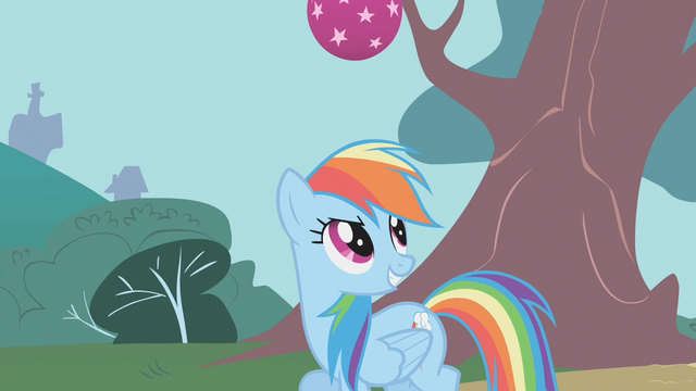 Image - Rainbow Dash smiling about bouncing ball S1E7.png 