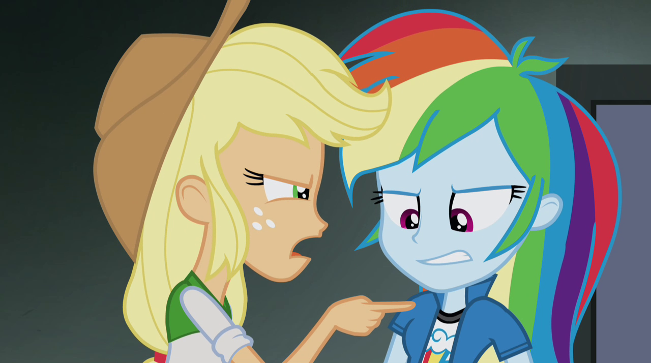 Image - Applejack confronts Rainbow about her showing off 