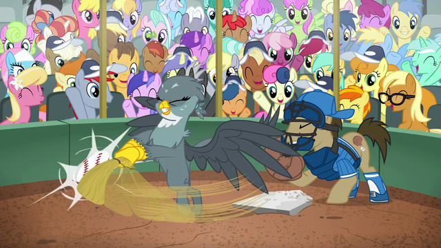 File:Gabby strikes baseball with her bat S6E19.png