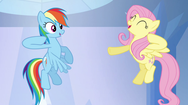 File:Rainbow Dash and Fluttershy "chaaa!" S03E12.png