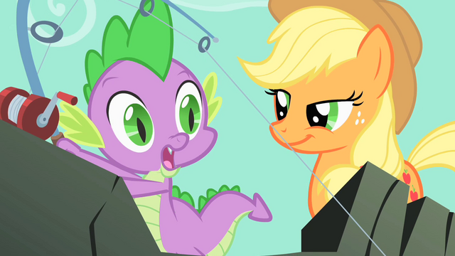 File:Applejack smiling at Spike S01E19.png