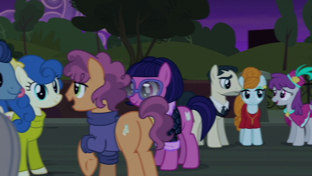 File:Neighborhood ponies and actors talking S5E16.png
