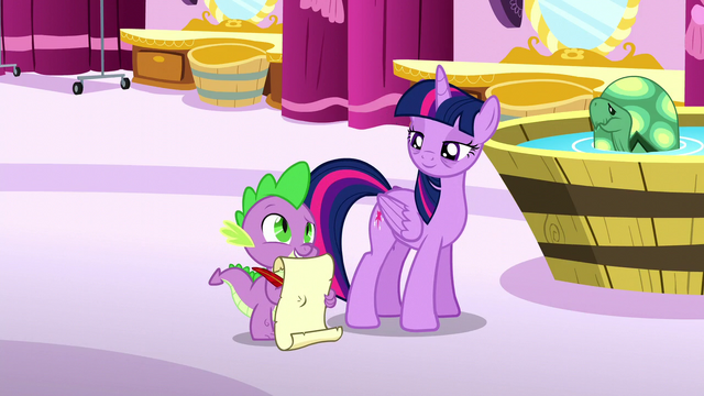 File:Spike has a scroll and quill ready S5E13.png