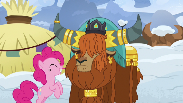 File:Pinkie bounces up and down in front of Rutherford S7E11.png