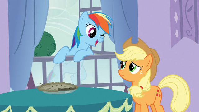 File:Rainbow Dash winks at Applejack S03E09.png