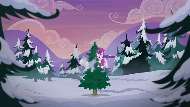 File:Tree shrinks as Snowfall and Spirit fly around it S6E8.png