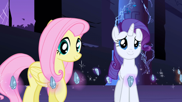 File:Fluttershy and Rarity with Elements of Harmony S01E02.png