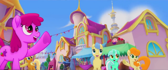 File:Ponies waving to Princess Twilight MLPTM.png