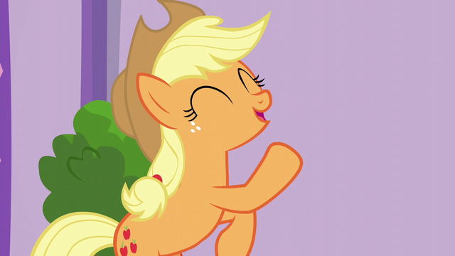 File:Applejack excited "hoo-wee!" S6E10.png