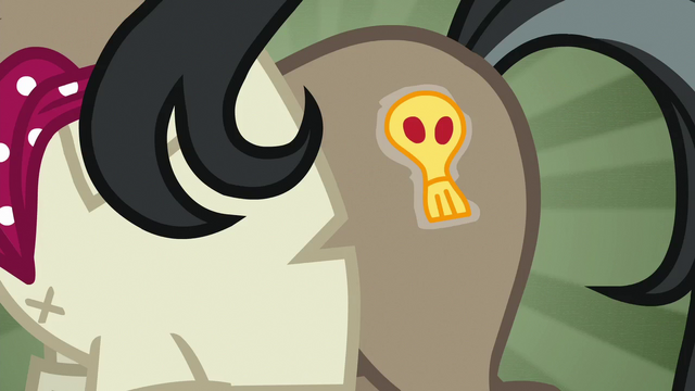 File:Pony with fake Dr. Caballeron cutie mark S6E13.png