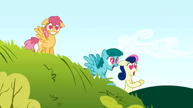 File:Orange Swirl, Sprinkle Medley, and Sweetie Drops fall in love with Smarty Pants S2E03.png