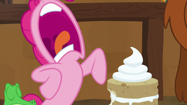 File:Pinkie Pie about to devour her yak cake S7E11.png