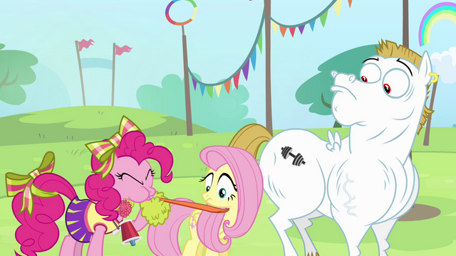 File:Pinkie Pie blowing party hooter S4E10.png