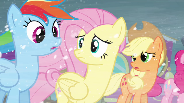File:Rainbow, Fluttershy and Applejack concerned S3E1.png