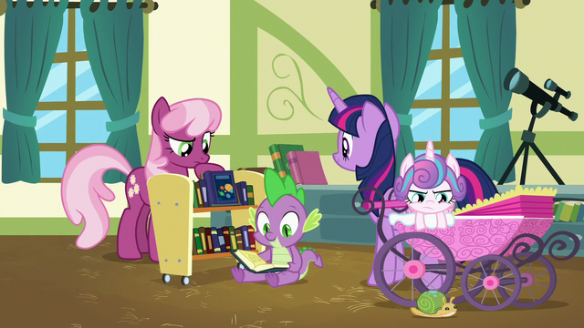 File:Twilight, Cheerilee, Spike, and Flurry in the classroom S7E3.png